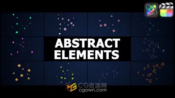 FCPX插件10种闪耀图形元素粒子动画叠加素材Abstract Shine
