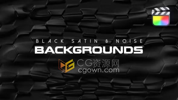 FCPX插件10组黑色缎面动画背景素材Black Satin & Noise Backgrounds