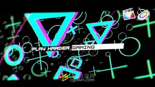 FCPX插件游戏玩家故障特效视频片头Gamer Glitch Logo