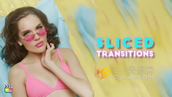 FCPX插件60种图形切片分割动画转场过渡预设Sliced Transitions