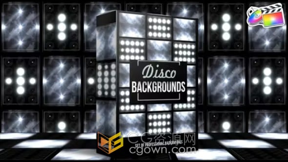 FCPX插件10种闪烁灯光DJ舞台LED屏幕背景视频素材VJ Pack 01