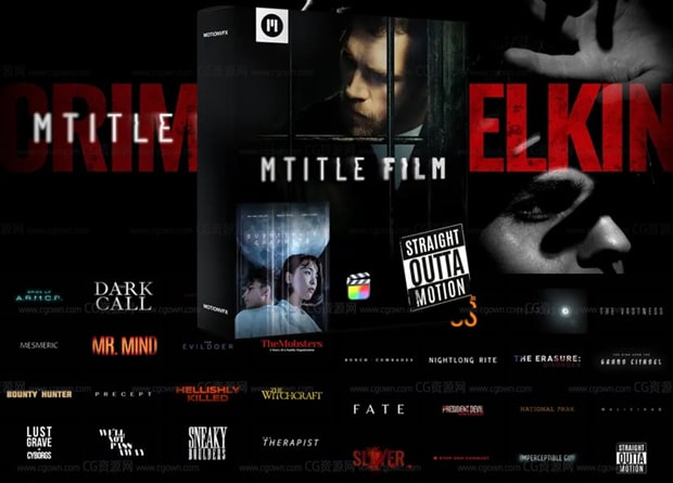 FCPX插件60种电影大气震撼文字标题动画预告片名开场片头视频