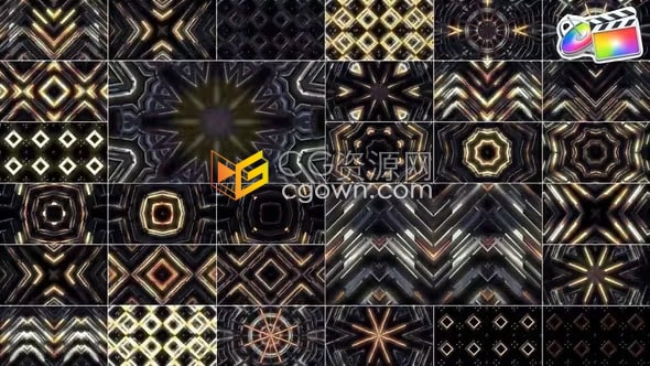 FCPX插件30种舞台LED屏幕背景视频闪烁灯光DJ素材VJ Pack 03