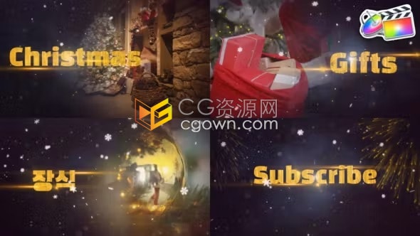 FCPX插件圣诞节日祝福视频贺卡视频模板Christmas Greetings