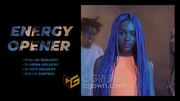 FCPX插件动感开场视频片头动画模板Energy Opener