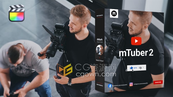 61个网络视频社交媒体宣传图文动画包装FCPX插件mTuber 2