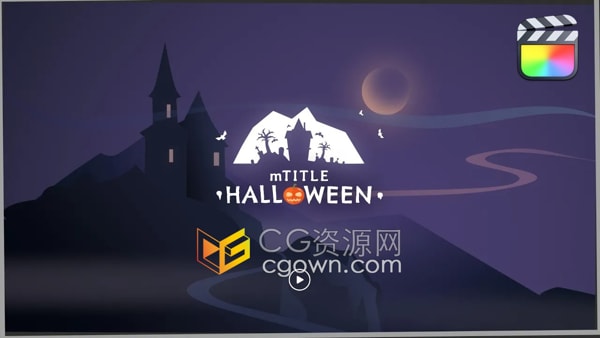 FCPX插件30个万圣节主题文字标题+5组背景动画mTitle Halloween