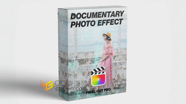 叠加灰尘粒子动画特效纪录片照片效果FCPX插件Documentary Photo Effect