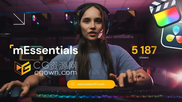 FCPX插件65个媒体短视频编辑制作标题转场效果动画mEssentials
