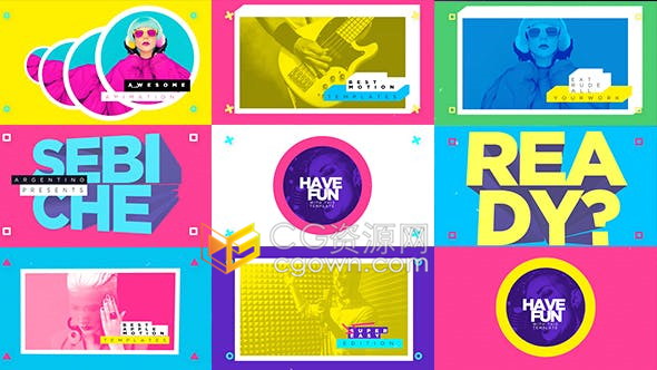 流行彩色图形挤压立体化拖尾文字效果很酷图文介绍宣传视频-Apple Motion模板下载