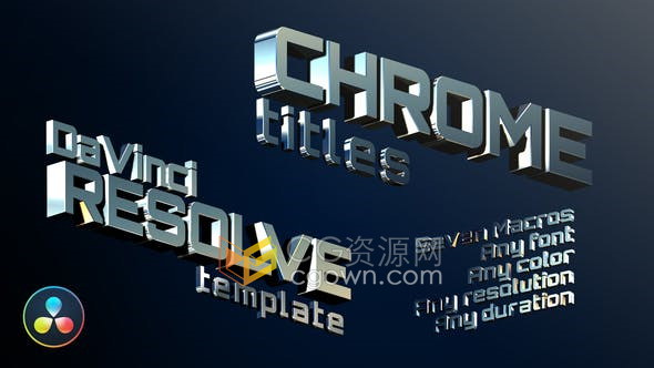 达芬奇模板-3D文字标题三维视频字幕效果动画DaVinci Resolve模板