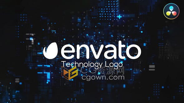 达芬奇模板-高科技数字技术互联网公司LOGO视频片头DaVinci Resolve模板