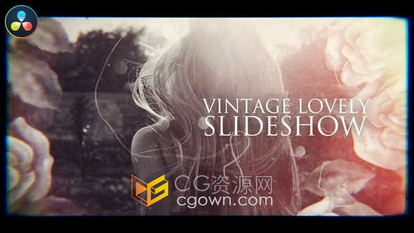 达芬奇Resolve模板-复古可爱幻灯片怀旧婚礼视频相册照片动画