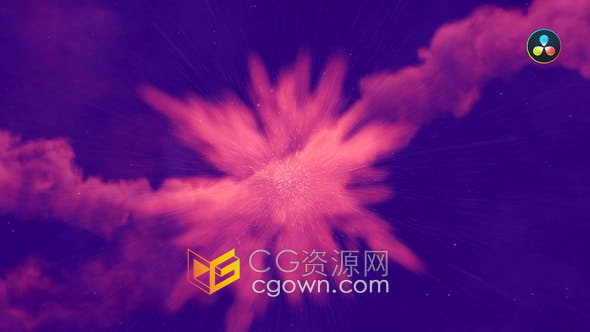 Davinci Resolve 16模板下载彩色烟雾特效爆炸动画LOGO视频效果
