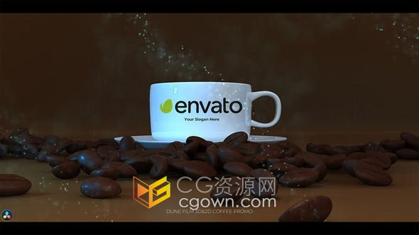 DaVinci Resolve Templates模板Coffee Logo咖啡店品牌宣传视频片头