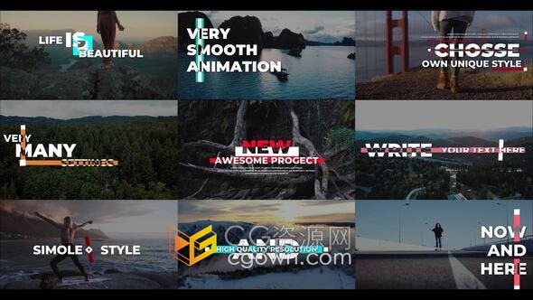 DaVinci Resolve 17模板下载Trendy Titles 9个创意文字动画视频字幕