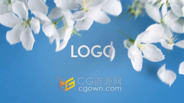 Resolve达芬奇模板-生态新鲜花卉花瓣动画LOGO视频片头制作