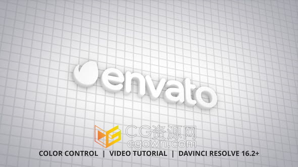 Resolve达芬奇模板-3D明亮LOGO标志动画视频片头