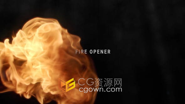DR达芬奇模板-燃烧火焰粒子烟雾视频片头LOGO标志动画