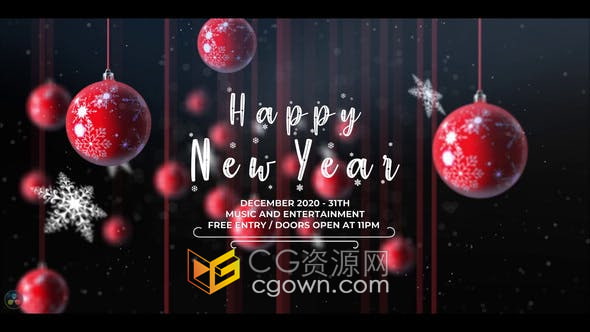 Resolve模板-圣诞节聚会庆祝活动请柬视频动画片头