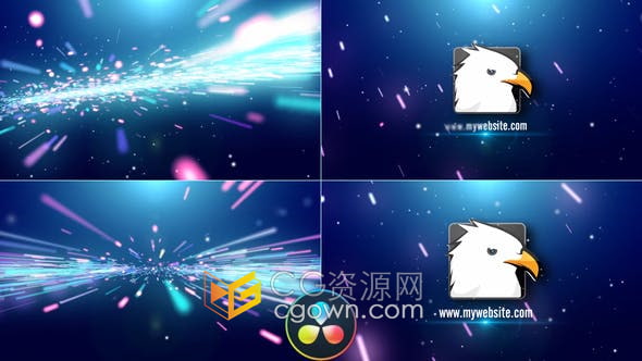 Resolve17模板-火花四射粒子冲击LOGO视频片头动画