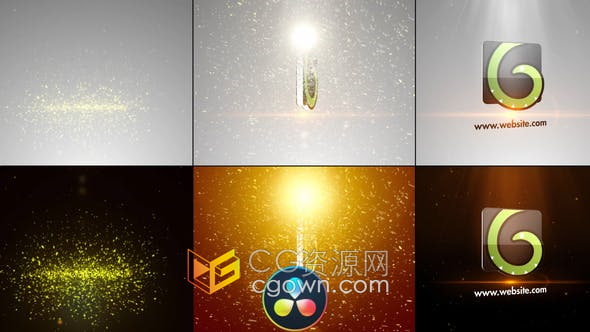 Resolve模板-散发粒子动画优雅闪光标志LOGO视频片头