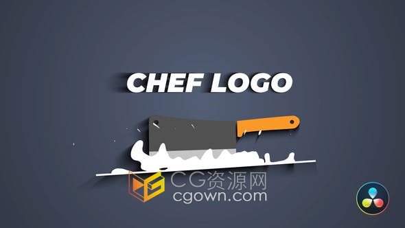 DaVinci Resolve模板-卡通厨师刀MG图形动画视频片头