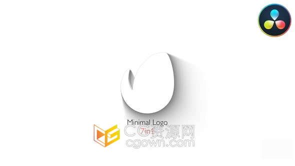 DR达芬奇模板-3D优雅明亮LOGO长阴影动画品牌片头视频