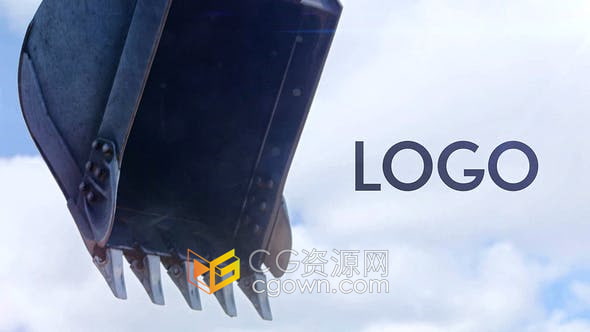 Resolve模板-挖掘机作业装载机建筑公司品牌LOGO动画视频