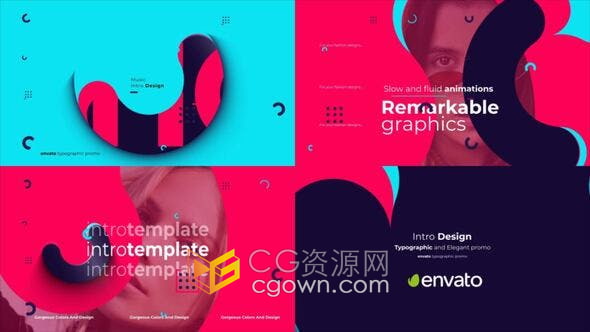 Resolve模板-抽象设计视频动画现代幻灯片活动节目宣传片头