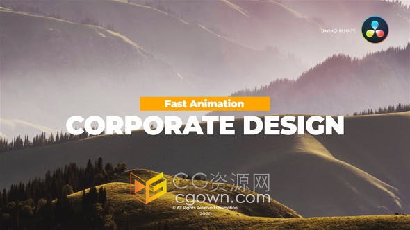 Corporate Titles Resolve模板6组创意文字标题视频字幕