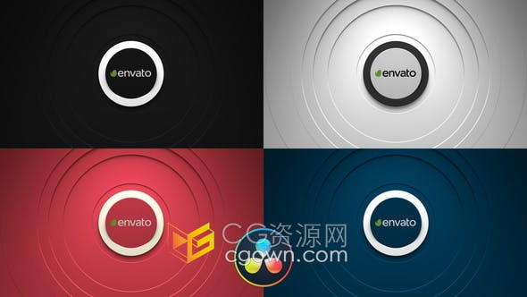 Resolve模板-圆形设计动画展示LOGO标志演绎视频片头