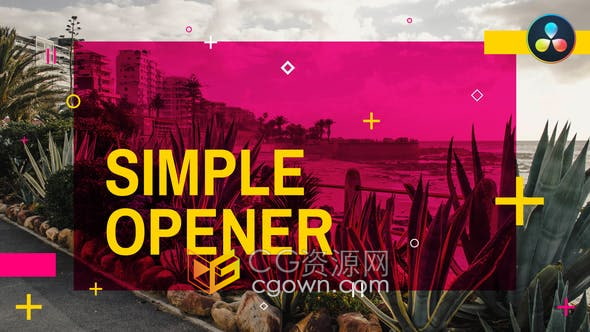 达芬奇模板-时髦过渡鲜艳色彩现代文本动画制作简单社交媒体旅行音乐介绍开场