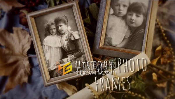 达芬奇模板-历史相框电影动画效果华丽优雅婚礼视频纪念日相册