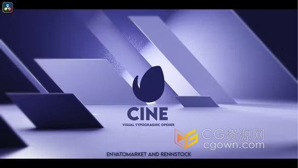 DR达芬奇模板-抽象3D动画背景简约大气标志动画Cine Logo