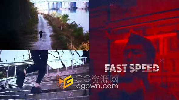 快速故障效果健身运动体育宣传广告DR达芬奇视频模板