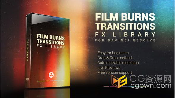 光影闪动信号失真潮流炫酷特效转场过渡达芬奇模板