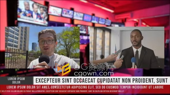 新闻电视广播包装设计动态动画Davinci Resolve模板下载