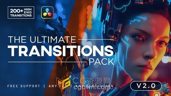 DaVinci Resolve 200+种转场视频编辑过渡效果DR模板下载