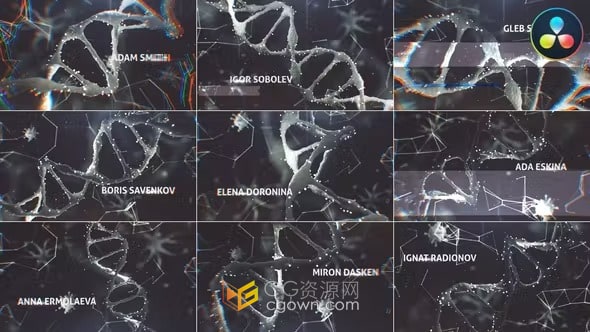 DR模板-故障逼真细胞DNA标题后启示录介绍生物技术医学演示