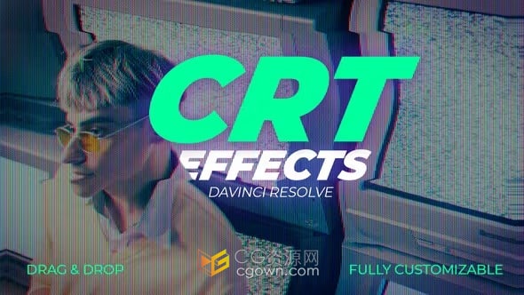 DR达芬奇模板-逼真RGB像素老式CRT电视屏幕复古录制效果