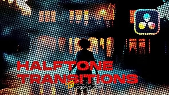 Resolve达芬奇模板15种半色调点点像素化故障转场过渡