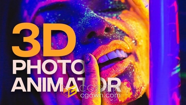 3D Photo Animator Resolve达芬奇模板照片生成三维视觉动画