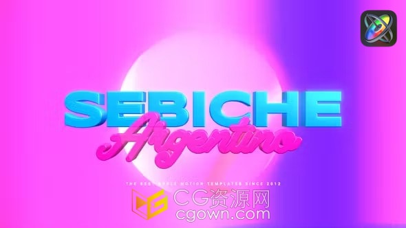 Round Project Apple Motion模板炫酷霓虹灯现代开场视频片头