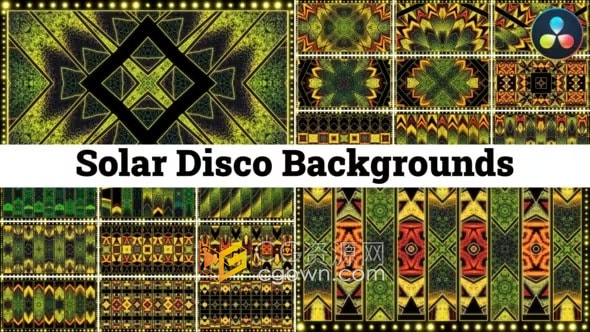 10个VJ素材DJ舞会演出活动音乐派对LED屏幕动画背景-DR模板