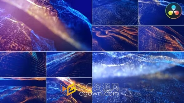 12个粒子动画场景音乐频谱波形可视化视觉效果-DR达芬奇模板