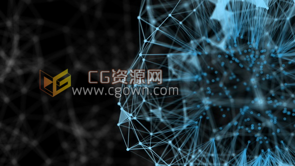 视频素材连接发光点粒子动画科技感背景视频