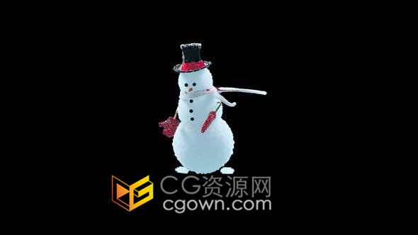 萌萌哒可爱雪人跳舞动画带Alpha通道4K视频素材免费下载