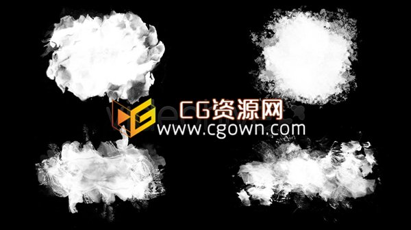 4K分辨率视频素材 22种水墨画笔溶解晕开动画效果