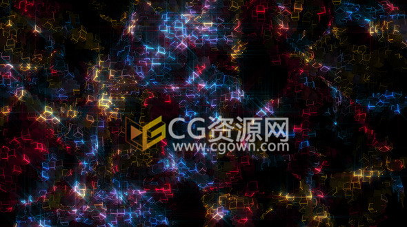 发光立方体旋转粒子动画VJ舞台屏幕视频素材下载